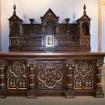 altar refinishing, sanctuary furniture refinishing, sanctuary furniture, #pew repair, #pew refinishing