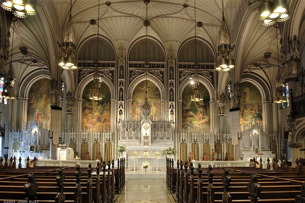 wood altar before Church Painting Services