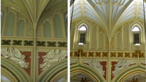 Egan's Church Restorations Good counsel before and after 2 church painting services, church renovation, church painting, New York NY