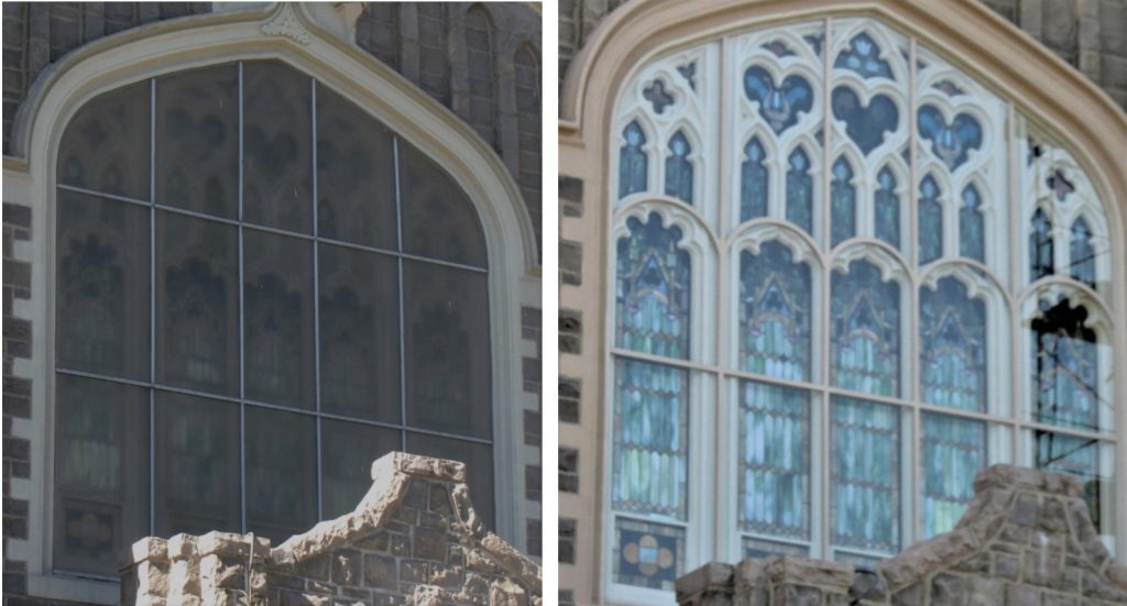 Stained glass window frame repair