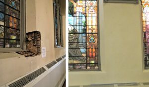 Egan's Church Restorations before and after plaster repair| church painting| new york painters| new york plaster repair, New York NY