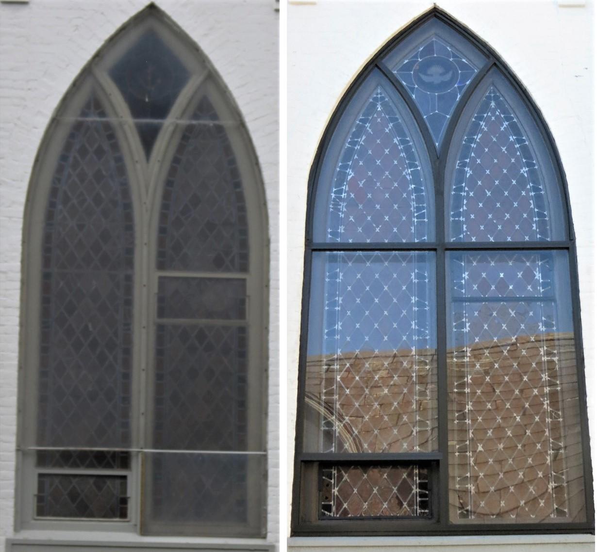 stained glass windows, stained glass window repair, stained glass window protective coverings