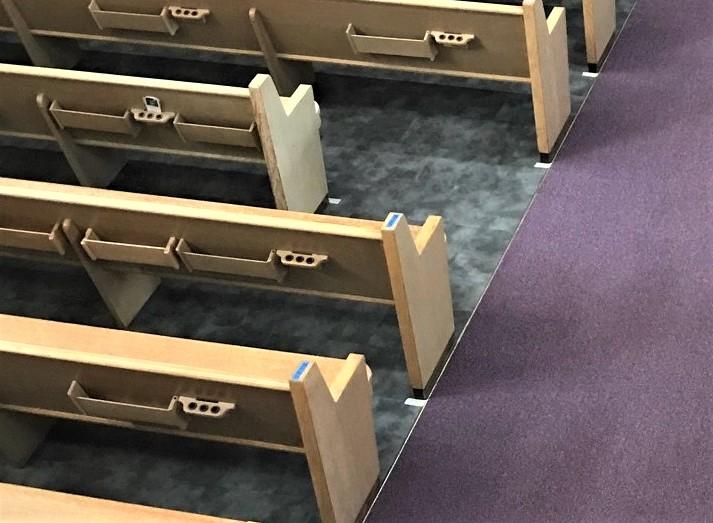Good counsel before and after 2 flooring, church flooring, vinyl flooring