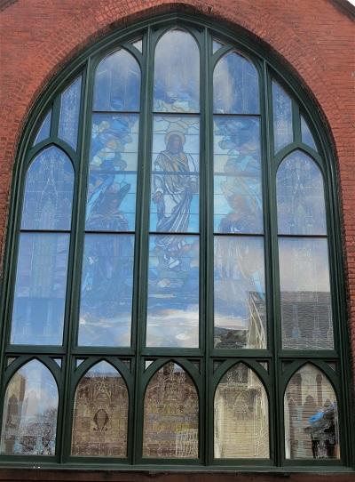 church stained glass windows, stained glass window frames, stained glass wood frames, Brooklyn NY