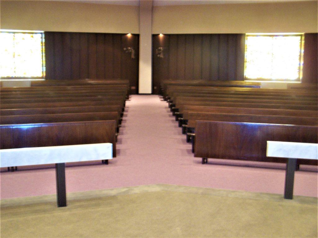 Good counsel before and after 2 carpets, carpeting, carpet installation, church carpet installation, church flooring.