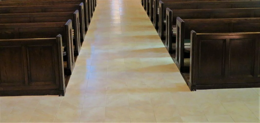 porcelain and vinyl tile, porcelain tile, porcelain flooring, porcelain church flooring, church flooring