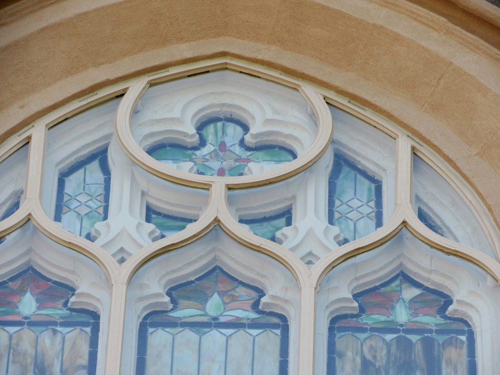 Egan Church Restorations 4 closeup stained glass windows, stained glass window protective glass, stained glass window repair