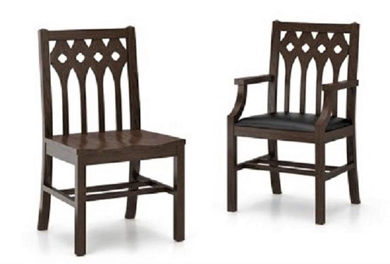 Gothic wood chair. Without and with arms