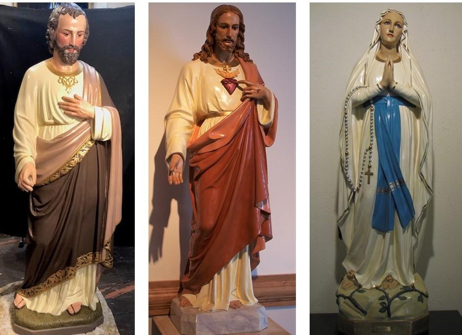 Egan Church Restorations Statue repainting religious figures, church statues, staue painting, statue repainting