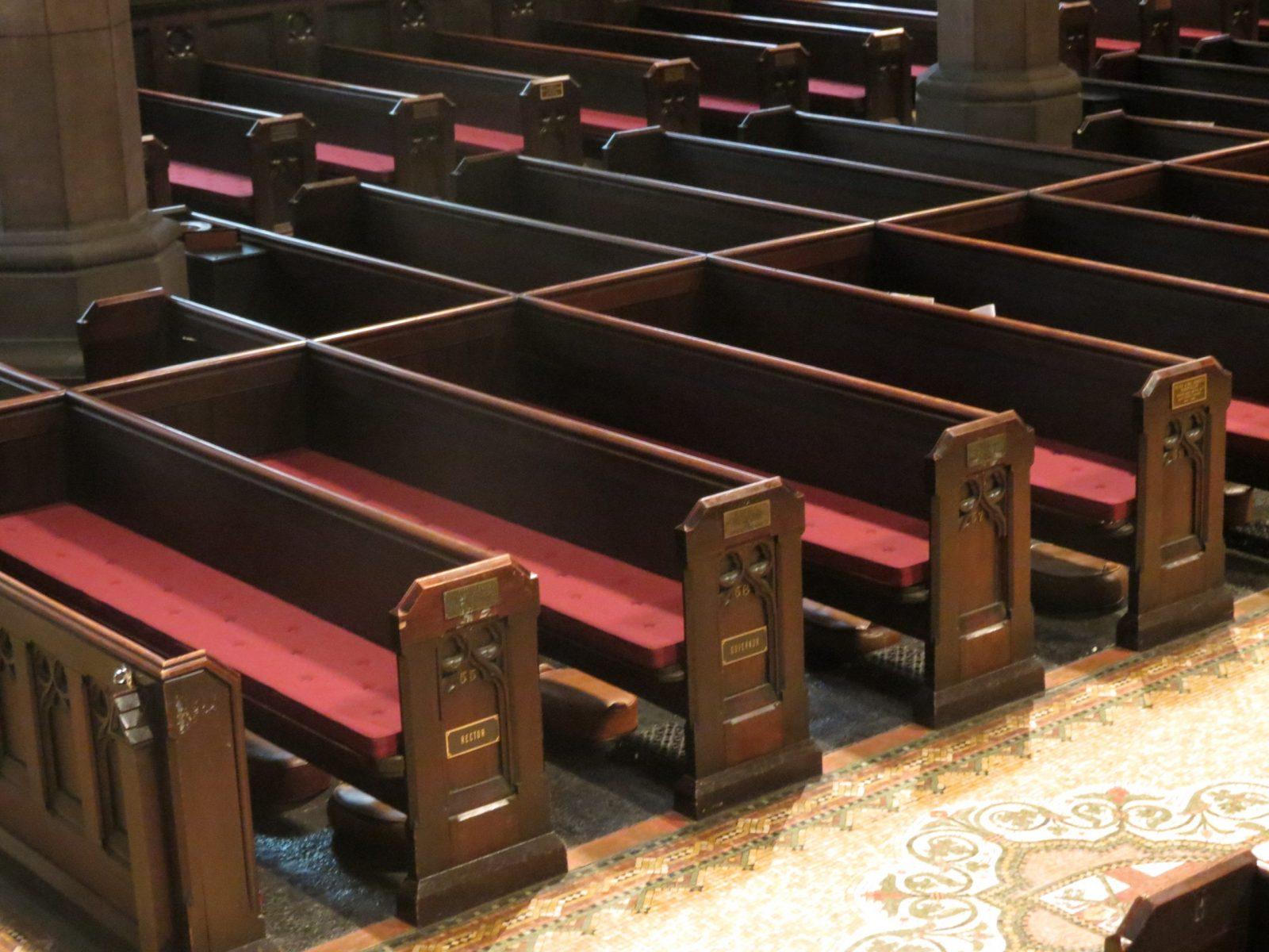 cushions for church pews, pew cushions, church pew cushions, reversible pew cushions, Albany NY