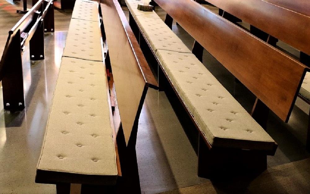 pew cushions, pew pads, reversible pew cushioins, Sacramento CA