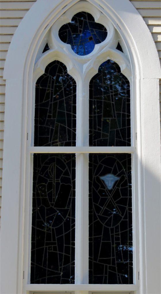 Egan's Church Restorations St Joseph Cumberland After 2 church stained glass windows, stained glass frame repair, stained glass protective glass, Cumberland RI