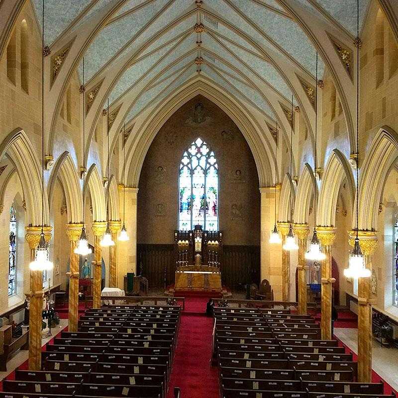 Egan's Church Restorations St Johns Church. Middletown CT. church painting, church painter, painting contractor, faux stone painting, faux stone finishes