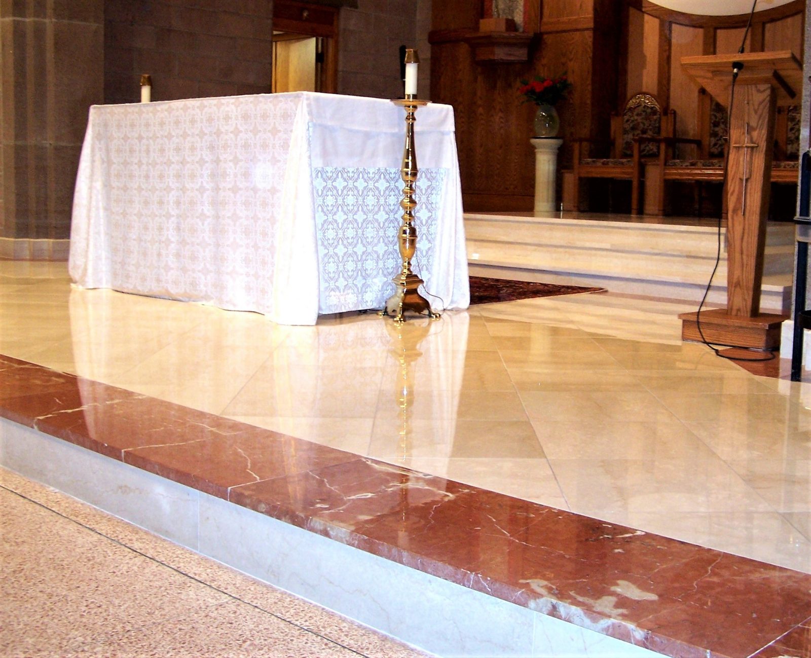 church flooring, marble tile flooring, marble tile resurfacing