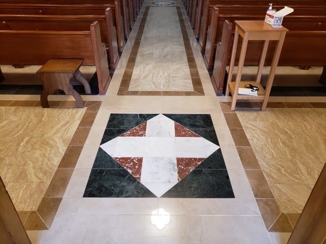 church flooring, marble tiles