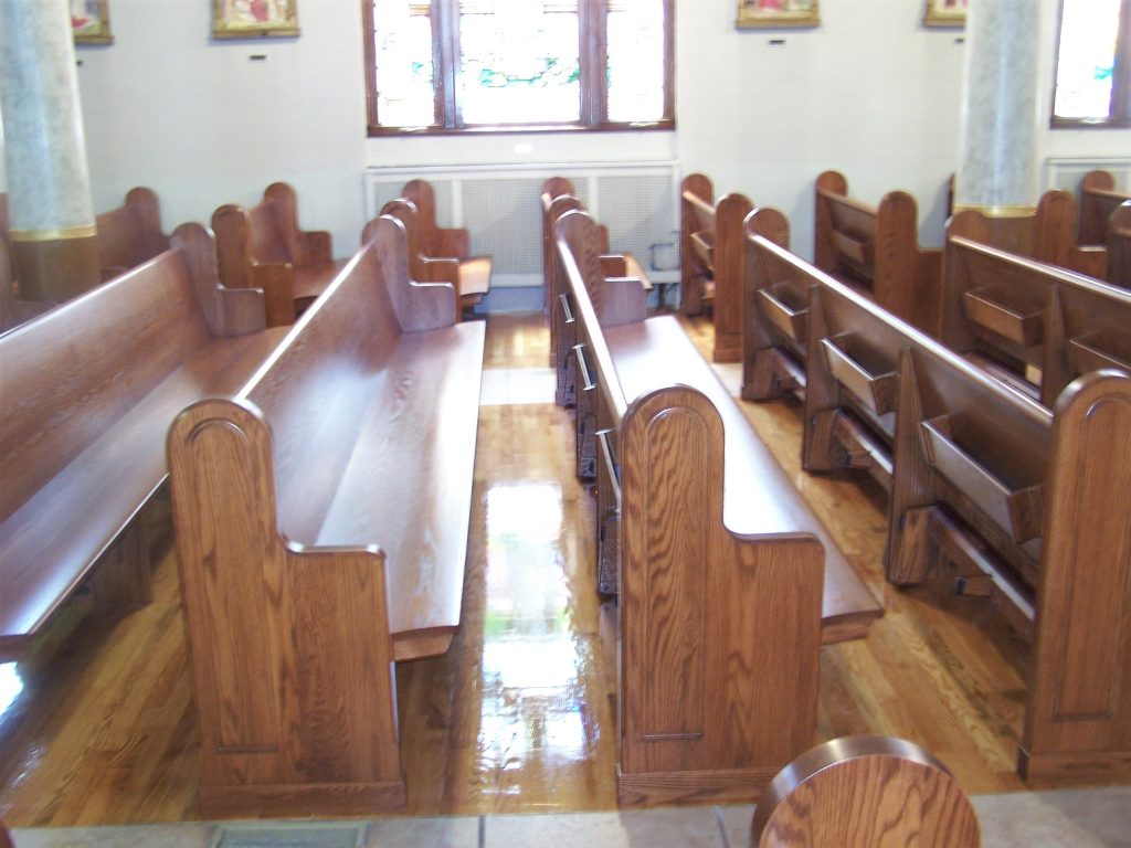 solid wood pews, church pews, new church pews, church furniture