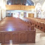 wood pews, church pews, church furniture