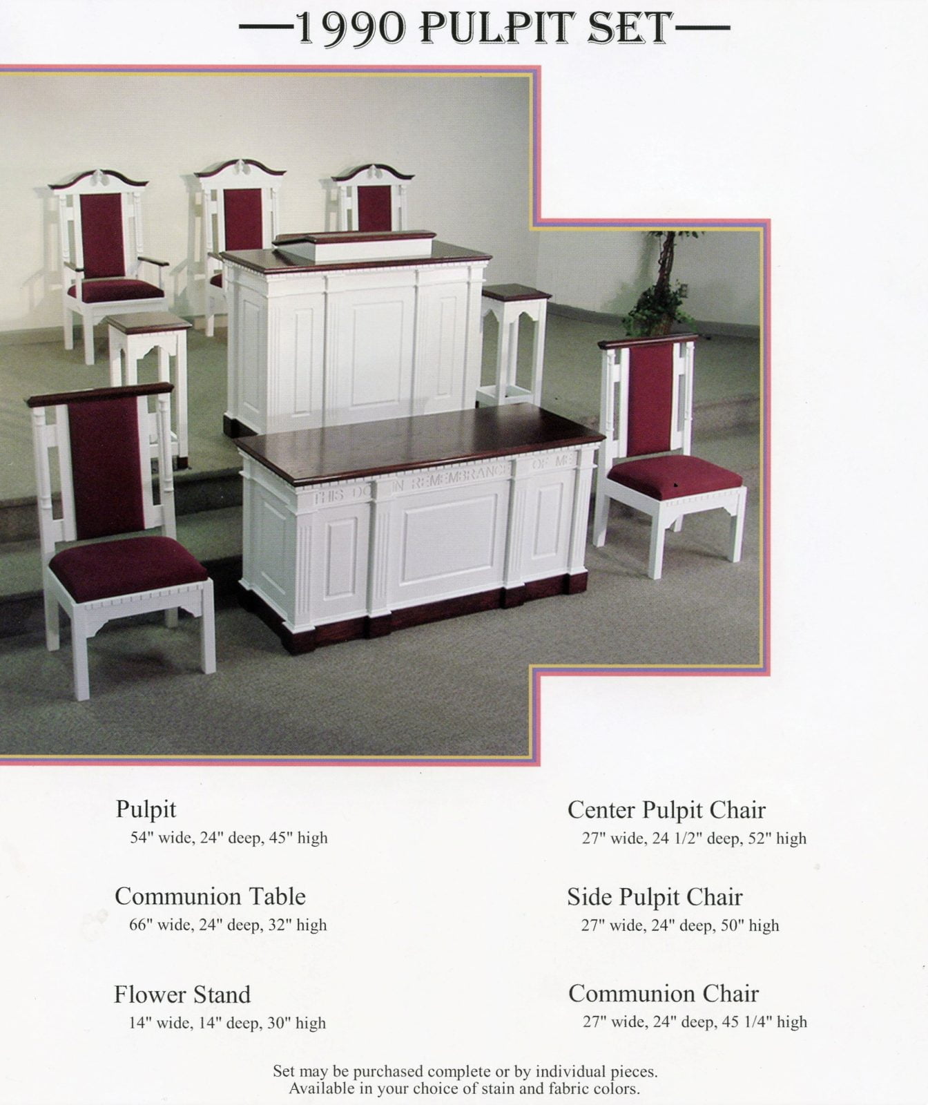 Chancel furniture sets 1990