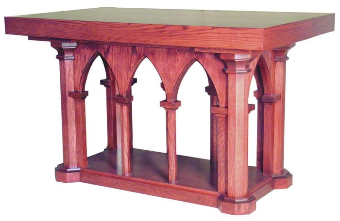 wood altar, church altar, church furniture