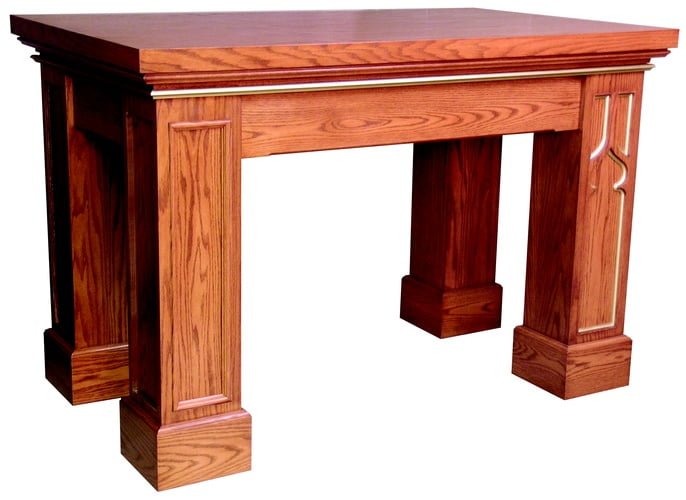 wood altar, church furniture