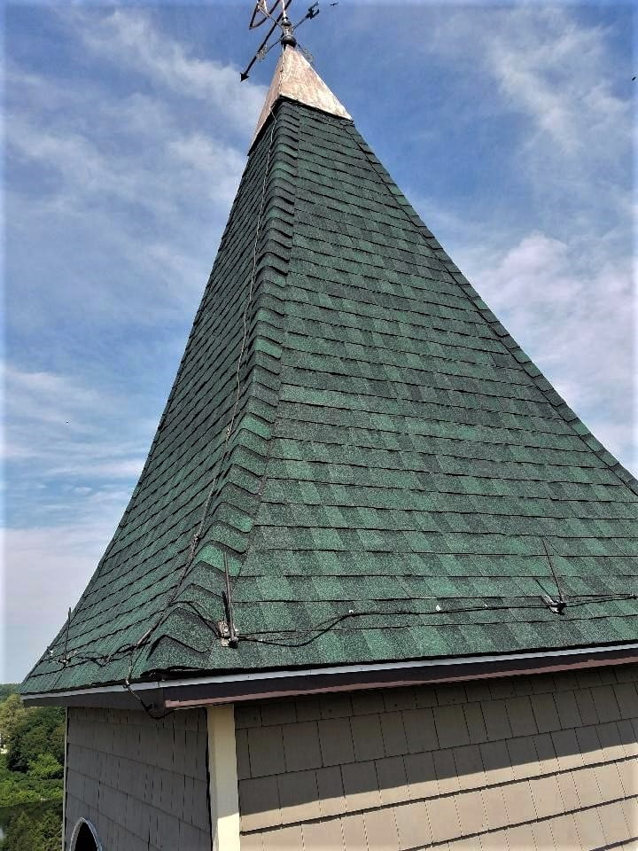 church steeple repair, church steeeple roof repair, 