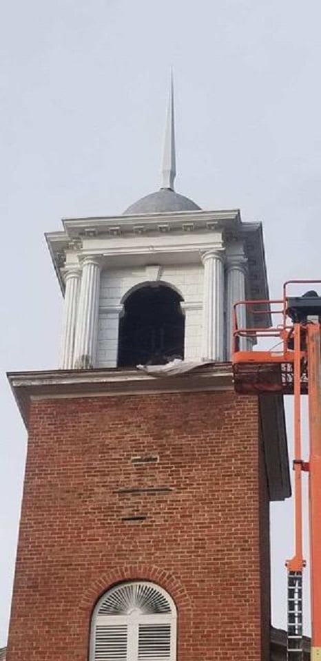 church steeple repair, steeple repair, church steeple painting