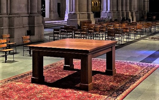 wood altar, church altar, sanctuary furniture, church furniture
