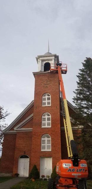 church steeple repair, church steeple painting, steeple repair