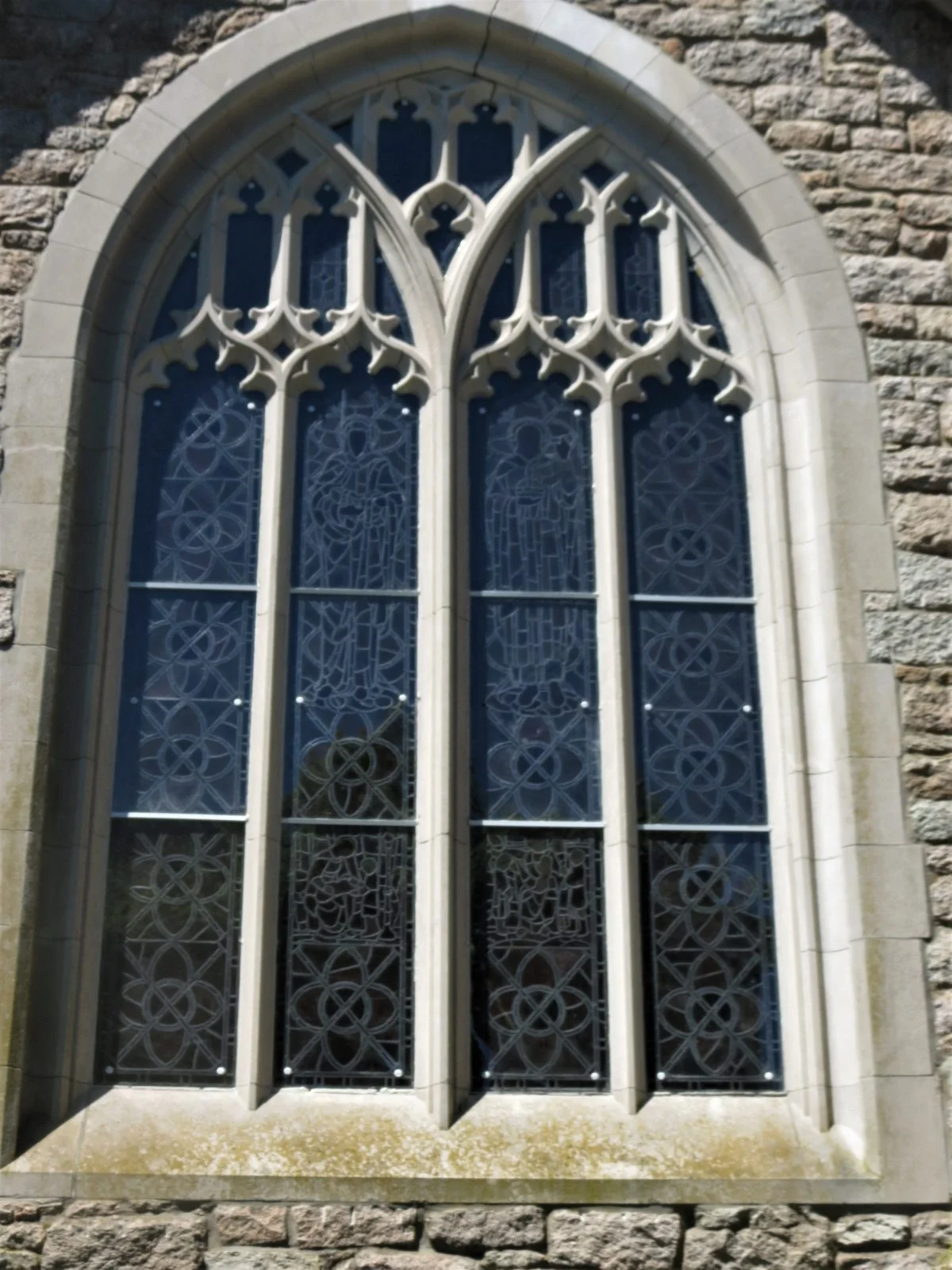 Egan Church Restorations IMG 5618 church stained glass window protective coverings, stained glass protective coverings, church stained glass repair