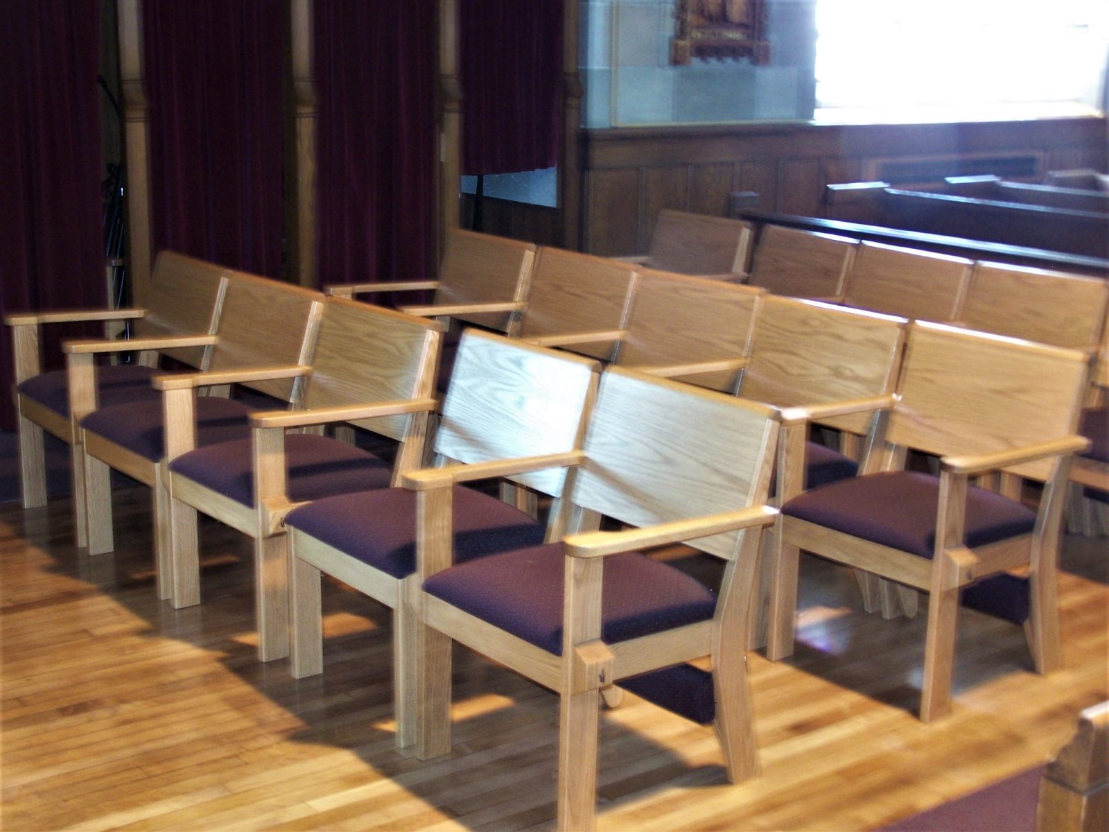 chapel chairs, church chairs, choir seating, church furniture