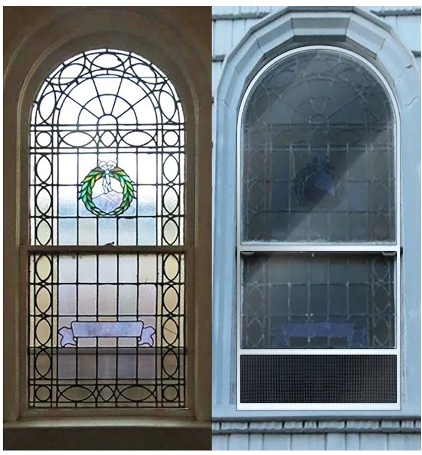 Egan's Church Restorations First Presbyterian Church Queens NY stained glass window repair, church stained glass repair, church stained glass, stained glass repair, church renovation,,church stained glass window repair