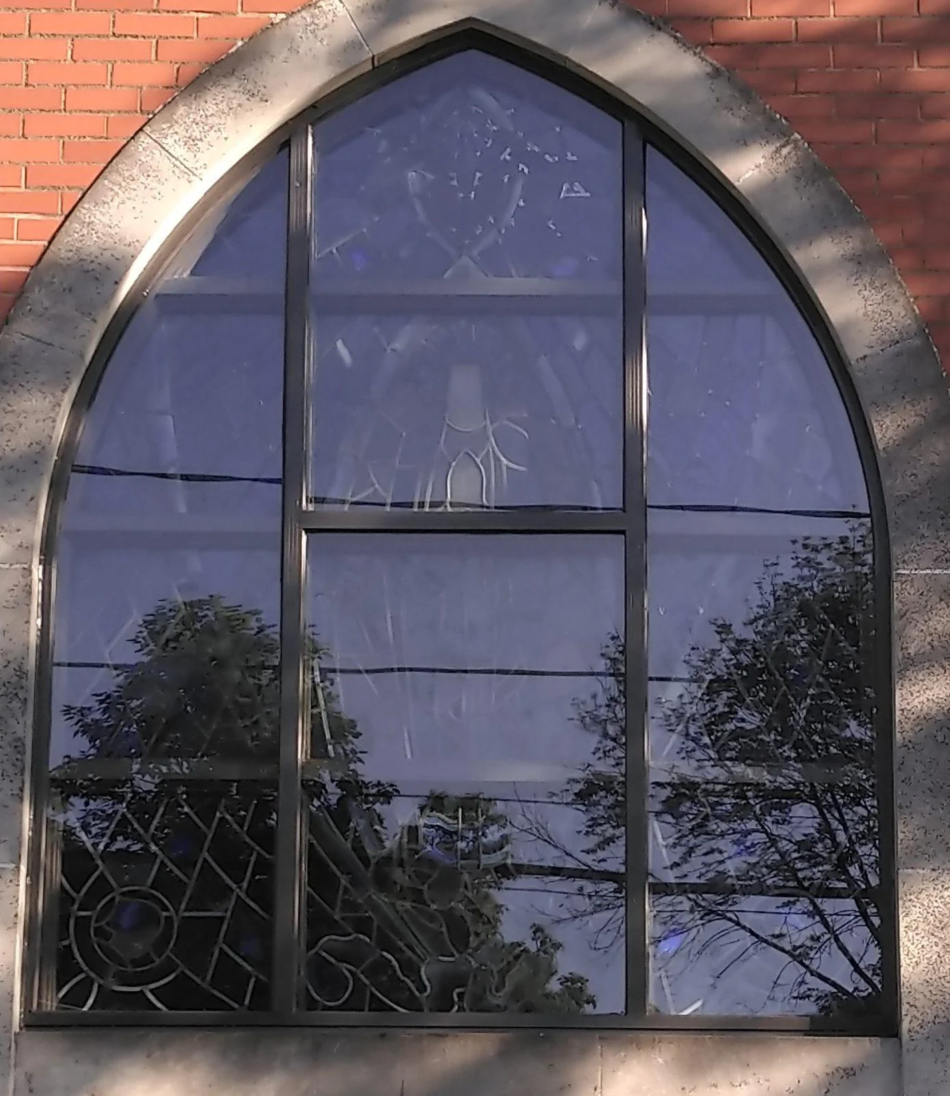 Egan Church Restorations After. Stained glass frame repair. stained glass window repair, stained glass window frame repair, stained glass protecitive coverings