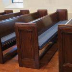 pew refinishing, pew repairs, wood pew refinishing, church furniture, wood pews, #pew repair, #pew refinishing