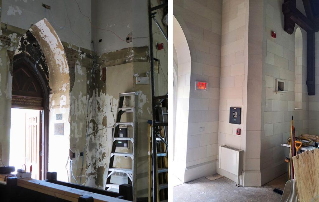 Egan Church Restorations plaster repair before and after 2 plaster repair before and after 2
