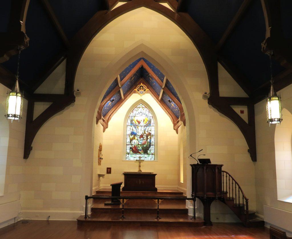 Egan's Church Restorations st mary epis in portsmouth chancel church painting, faux stone painting, decorative painting