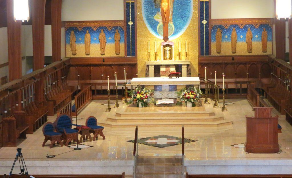 marble floor installed at St Francis University Chapel