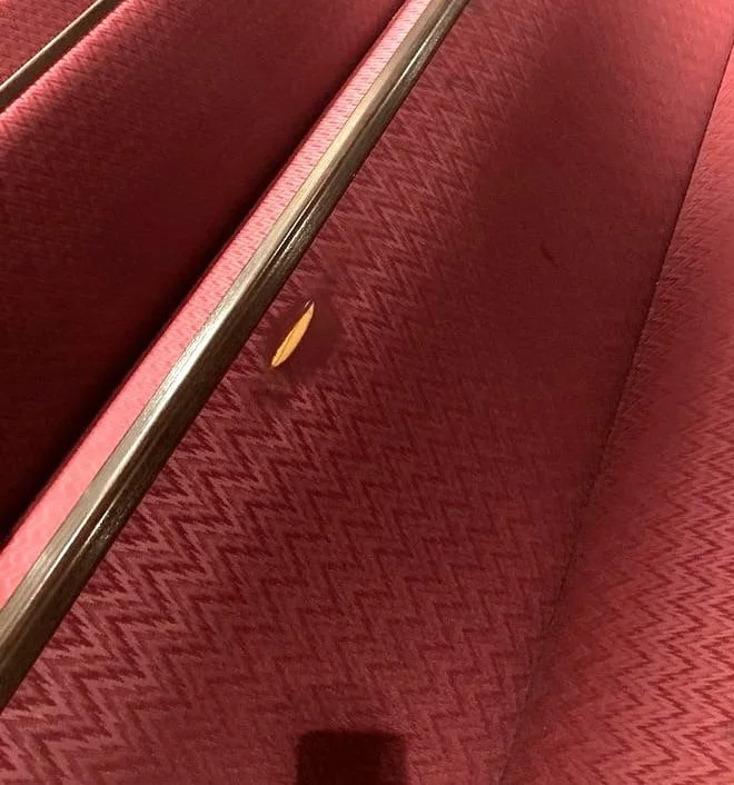 ripped pew cushions