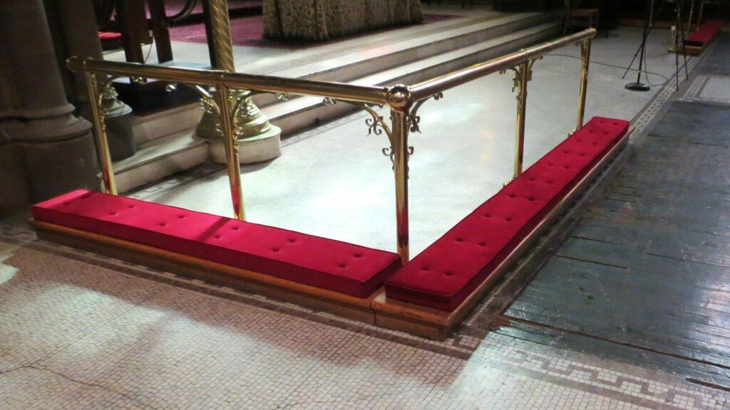 communion rail cushion, altar rail cushion, reversible cushions