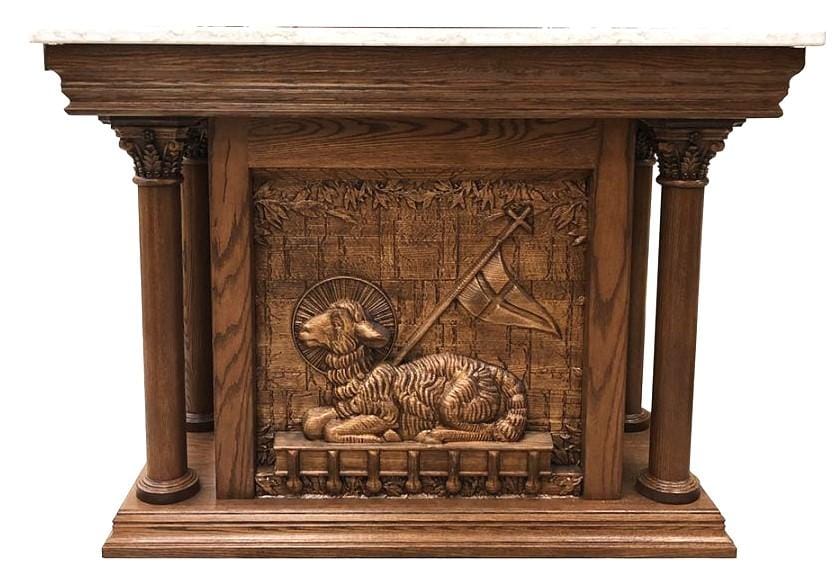 wood altar, altar, church furniture, church altar