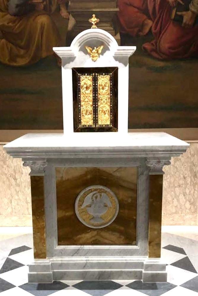 marble altar, marble tabernacle stand, 